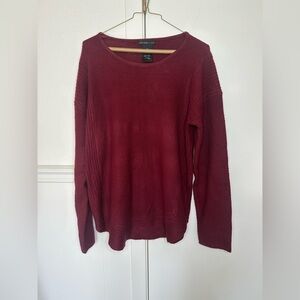 Design History Burgundy Crew Neck Sweater Soft Knit Pullover L